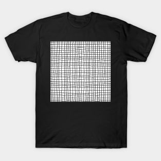 Organic black white check organic textured check pattern T-Shirt